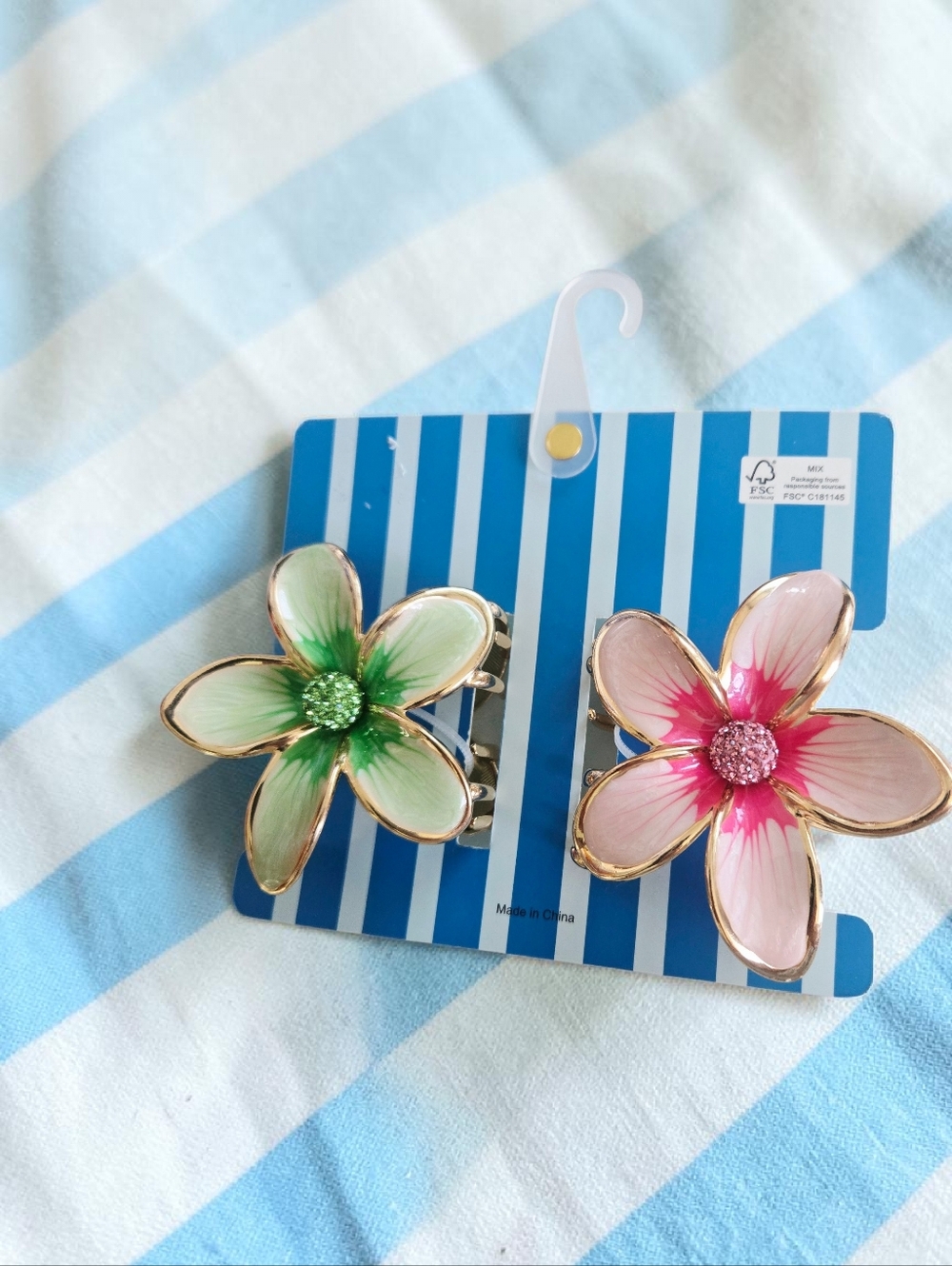NEW Piper K Flower 2-Pack Metal Hair Claw Clip Hair Accessory 2.5 inch - Picture 2 of 4